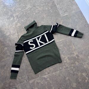 Perfect Moment Olive Turtleneck Ski Sweater